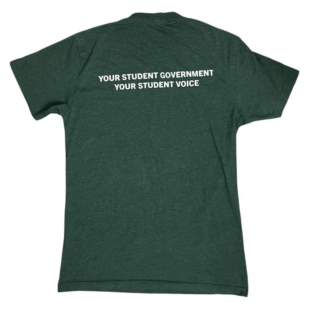 Next Level Apparel Green Graphic T-Shirt Small AS Student Government Tee